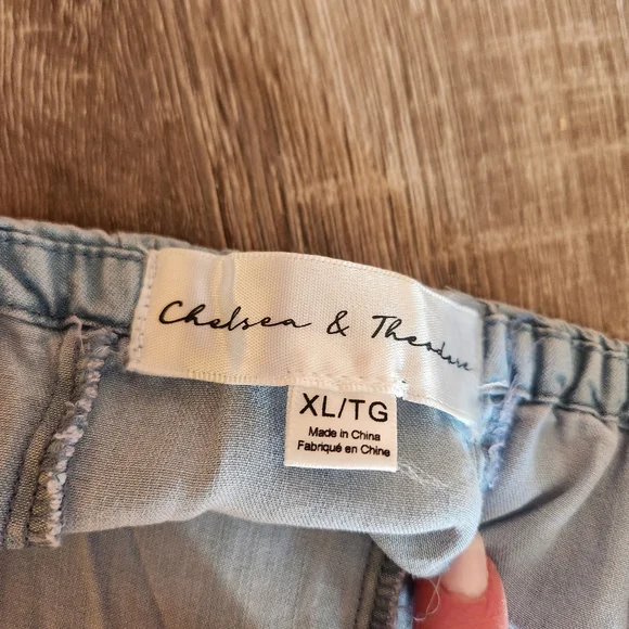 Chelsea & Theodore Lightweight Blue Chambray Western Boho "Jean" Skirt Size XL - Picture 4 of 6